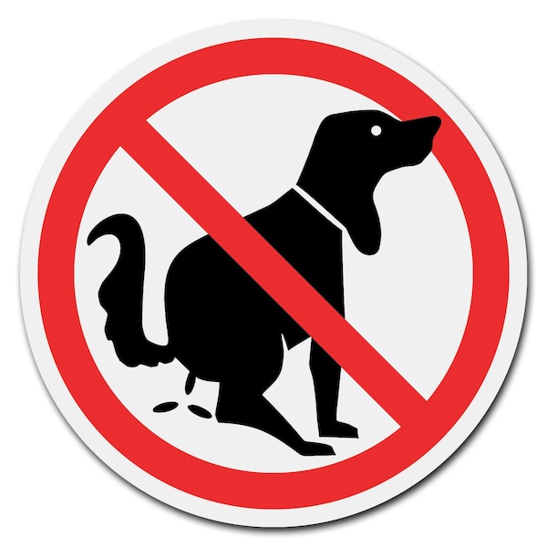 Corrugated Plastic Sign With Stakes 24in Circular-No Dog Poo